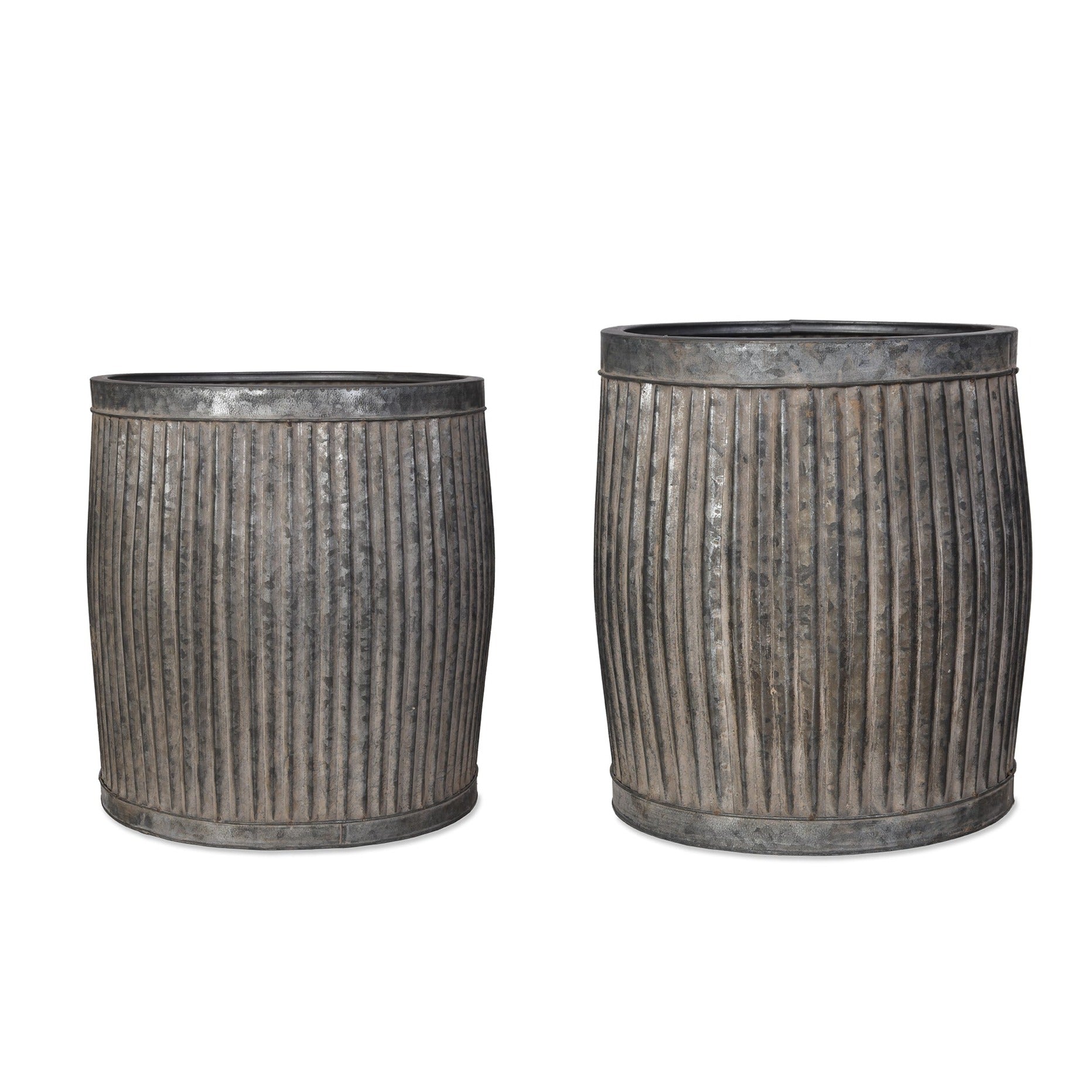 Ribbed Steel Planters - Design Vintage