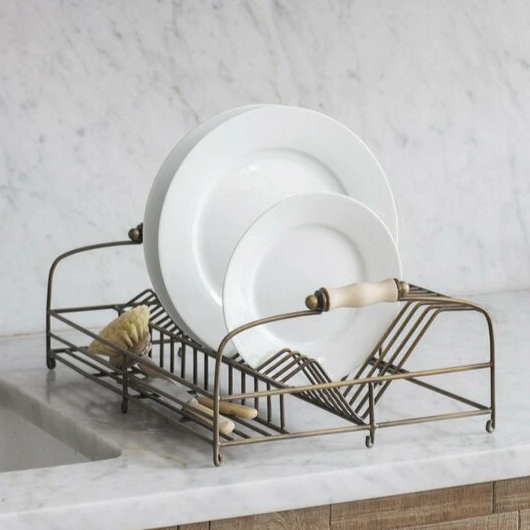 Antique Brass Dish Rack - Design Vintage