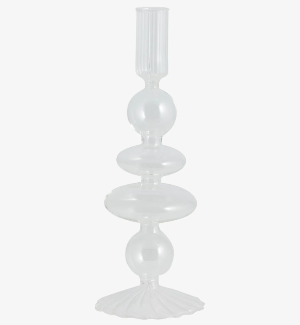 Shaped Glass Candlestick - Design Vintage