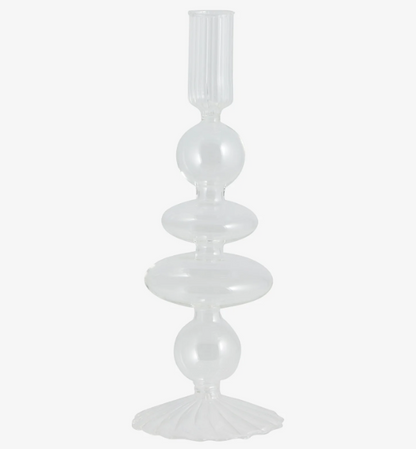 Shaped Glass Candlestick - Design Vintage