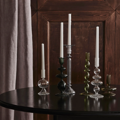 Shaped Glass Candlestick - Design Vintage