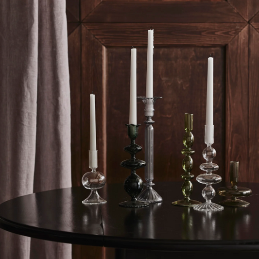 Shaped Glass Candlestick - Design Vintage