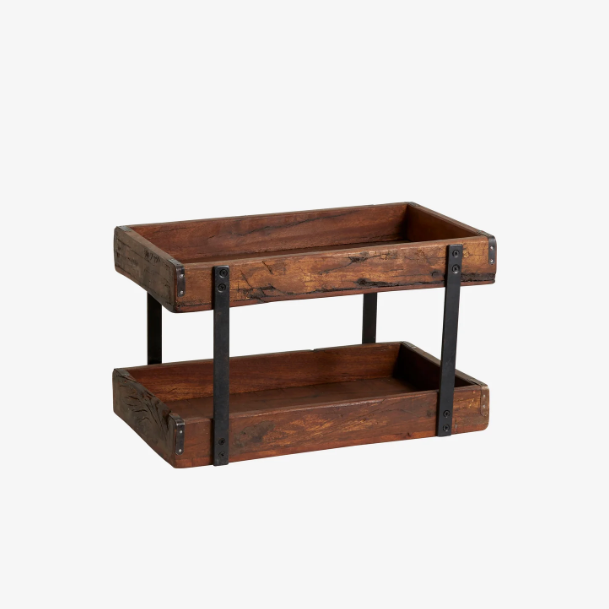 Reclaimed Wood Tiered Tray - Design Vintage
