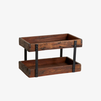 Reclaimed Wood Tiered Tray - Design Vintage