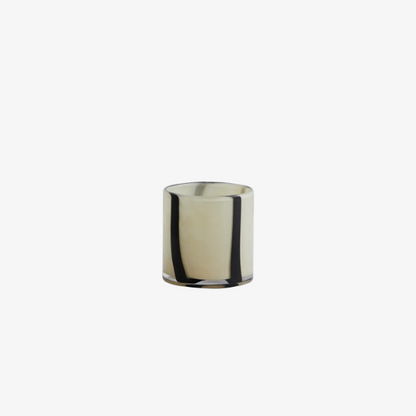 Striped Glass Candle Holder - Design Vintage
