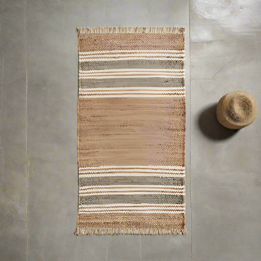 Striped Jute Rug - Design Vintage