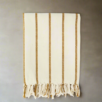 Ochre Stripe Throw - Design Vintage