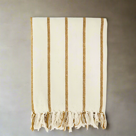 Ochre Stripe Throw - Design Vintage