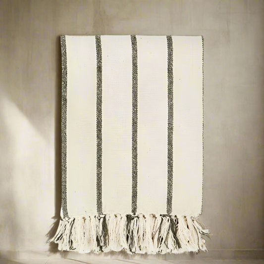 Olive Stripe Throw - Design Vintage