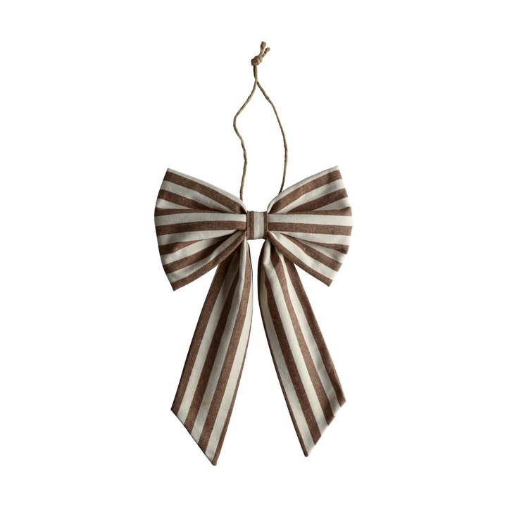 Mocha Stripe Bow - Design Vintage