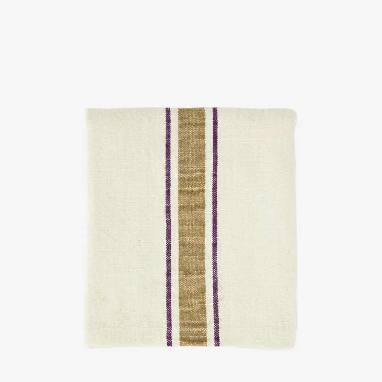 Mustard Striped Tea Towel - Design Vintage