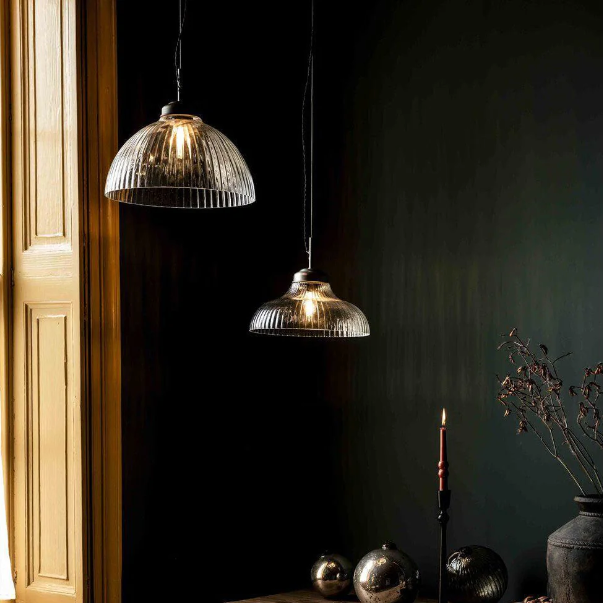 Amelie Ribbed Glass Pendant