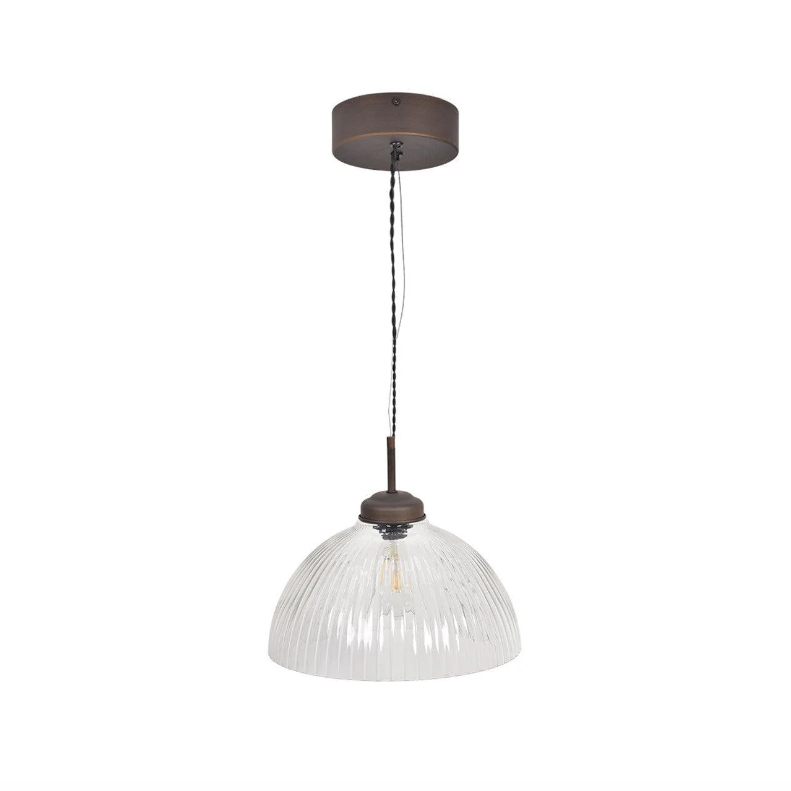 Amelie Ribbed Glass Pendant - Design Vintage
