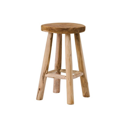 Crafted Teak Stool - Design Vintage
