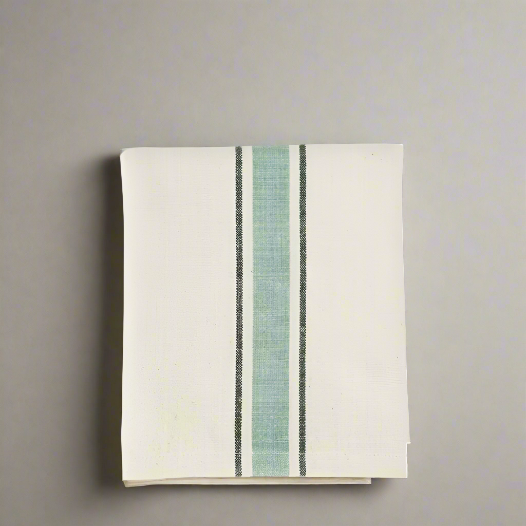 Sage Striped Tea Towel - Design Vintage