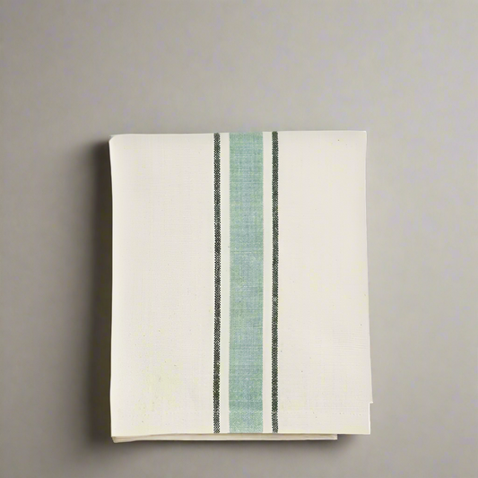 Sage Striped Tea Towel - Design Vintage