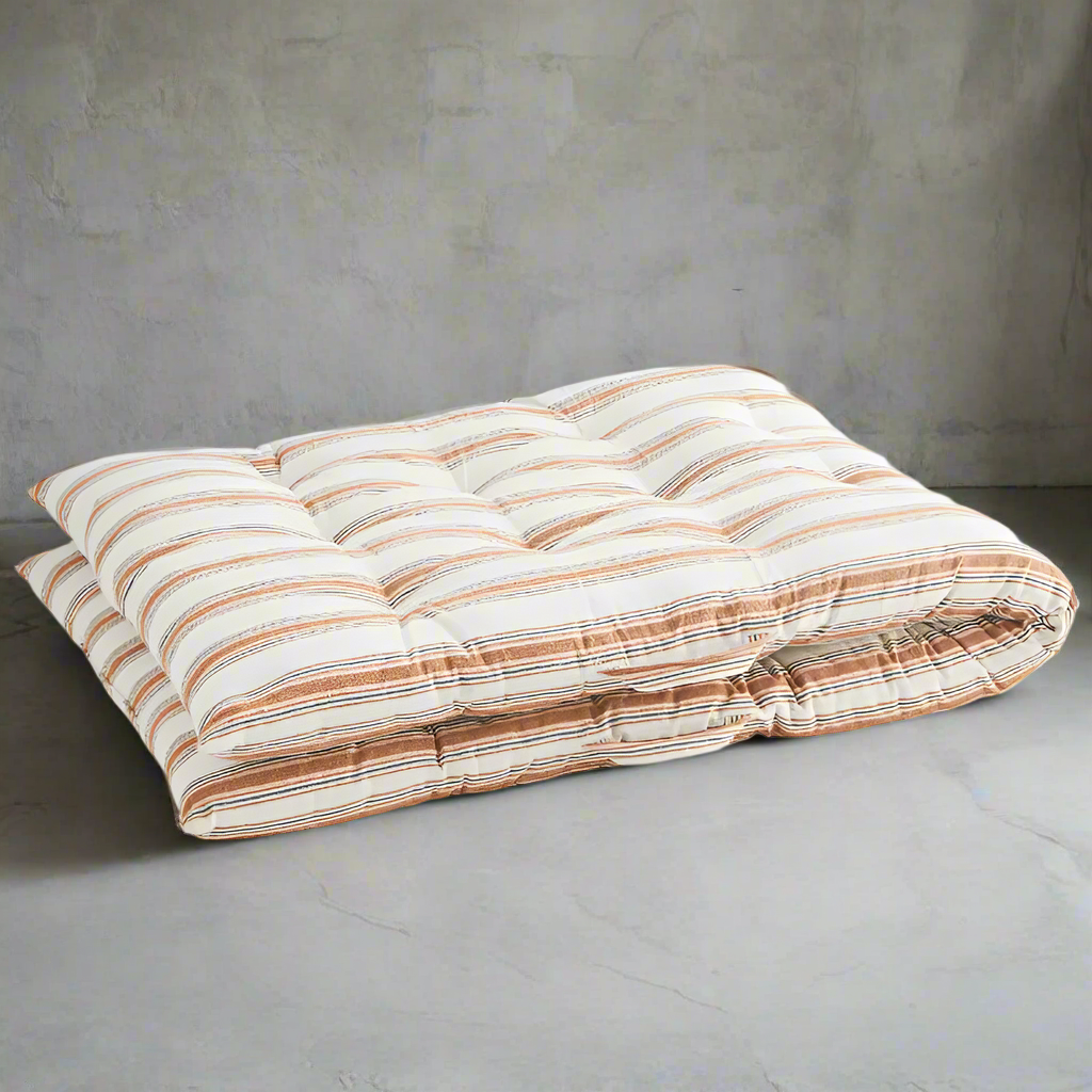 Cotton Stripe Mattress Cushion - Design Vintage