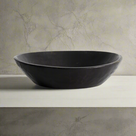 Vintage Black Wood Bowl - Design Vintage