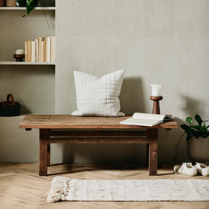 White Quilted Cushion - Design Vintage