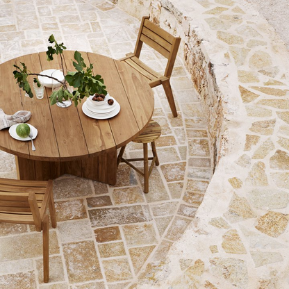 Reclaimed Teak Round Dining Table - Design Vintage