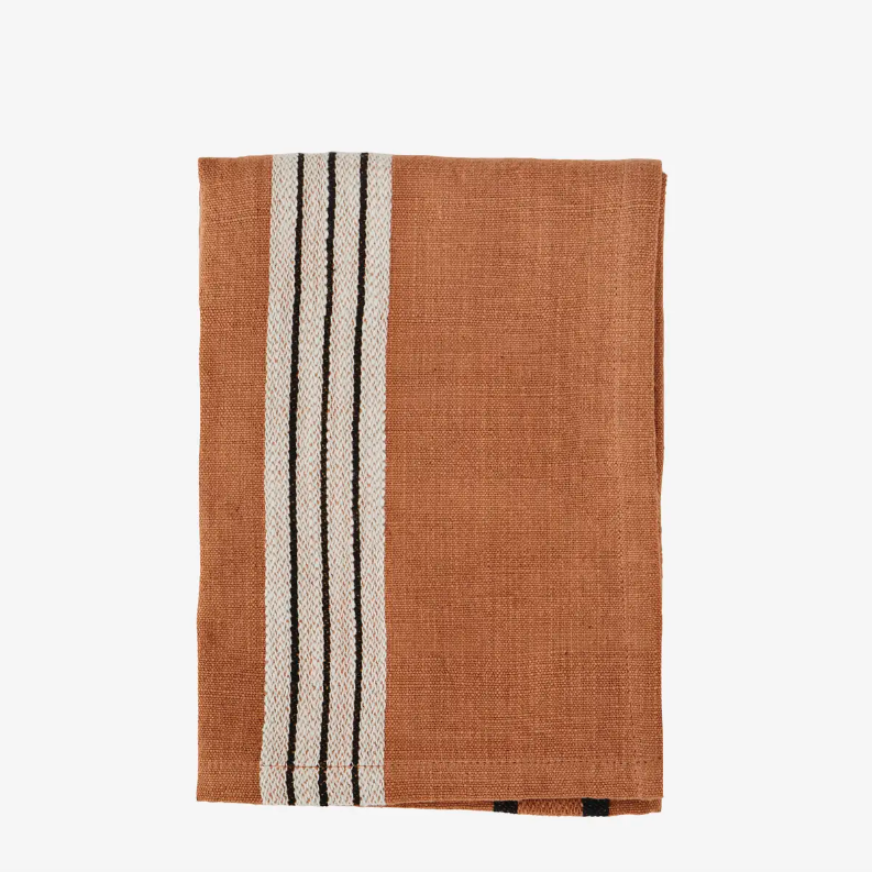 Terracotta Stripe Tea Towel - Design Vintage