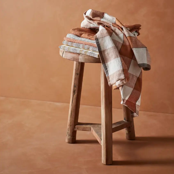 Terracotta Stripe Tea Towel - Design Vintage