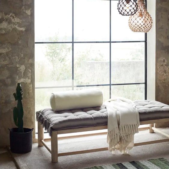 Ecru Recycled Cotton Throw - Design Vintage
