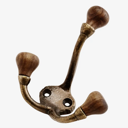 Antique Brass & Mango Hook - Design Vintage