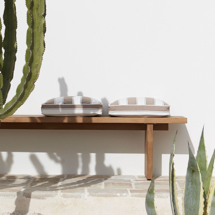 Caramel Stripe Box Cushion - Design Vintage