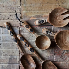 Mango & Rattan Serving Spoon