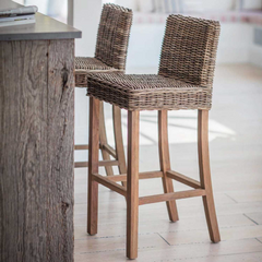 Rattan Teak Bar Stool
