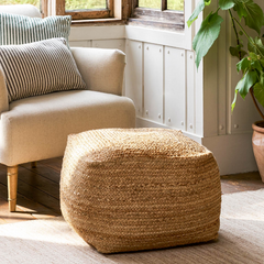 Square Jute Pouf