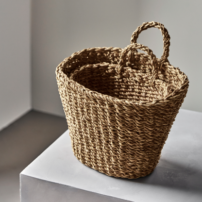 Set of Seagrass Oval Baskets