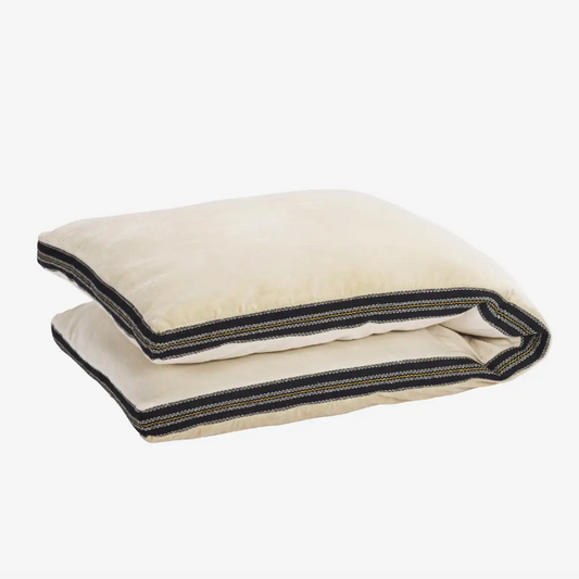 Ecru Velvet Mattress Cushion - Design Vintage