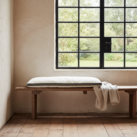 Ecru Velvet Cotton Reversible Cushion