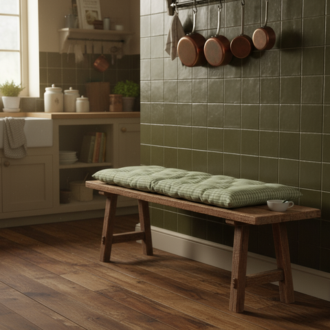 Green Checked Mattress Cushion