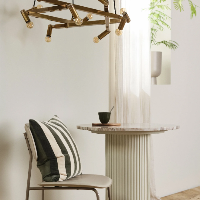 Lena Green Stripe Cushion