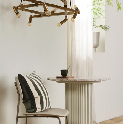 Lena Green Stripe Cushion