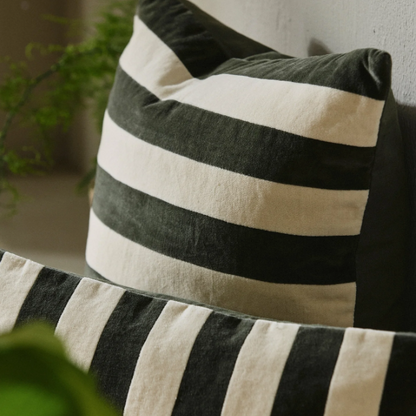 Lena Green Stripe Cushion