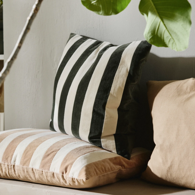 Lena Beige Stripe Cushion
