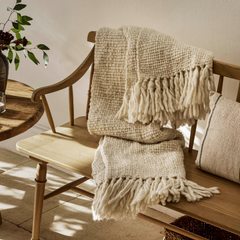 Ivory Chunky Knit Throw