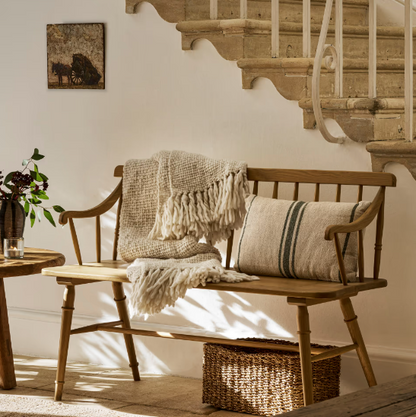 Ivory Chunky Knit Throw - Design Vintage
