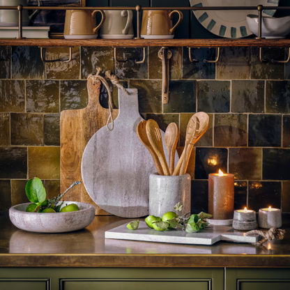 Set of 2 Marble Tealight Holders