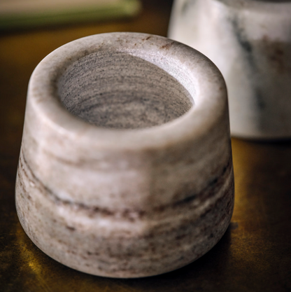 Set of 2 Marble Tealight Holders