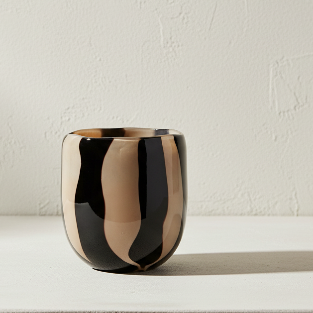 Claro Short Striped Vase - Design Vintage
