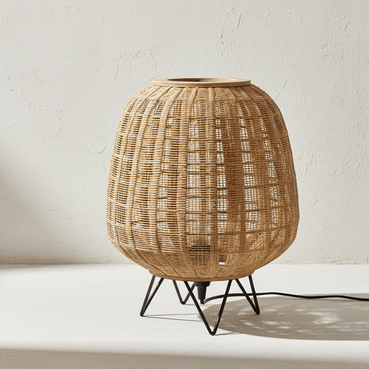 Handwoven Bamboo Lamp - Design Vintage