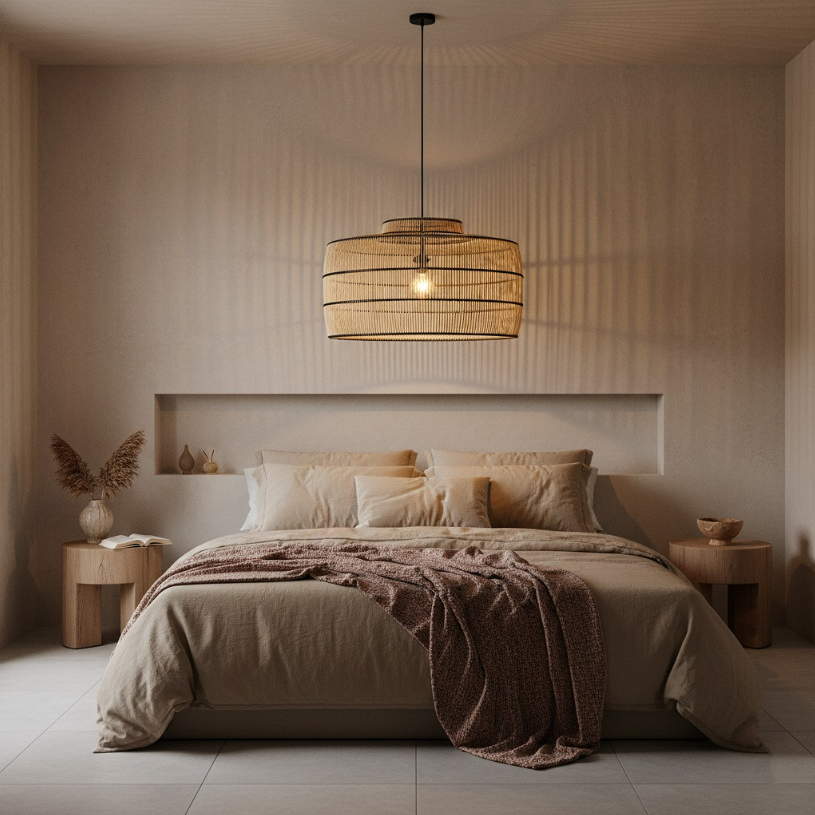 Stella Rattan Lampshade - Design Vintage