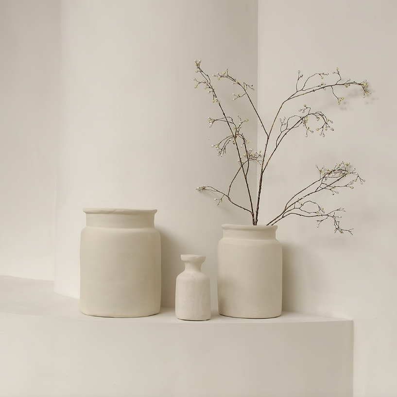 Papier Mache Limestone Jar
