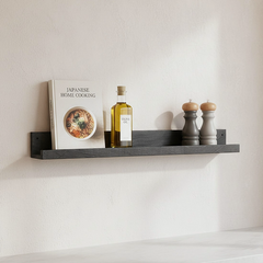 Reclaimed Black Wood Picture Shelf