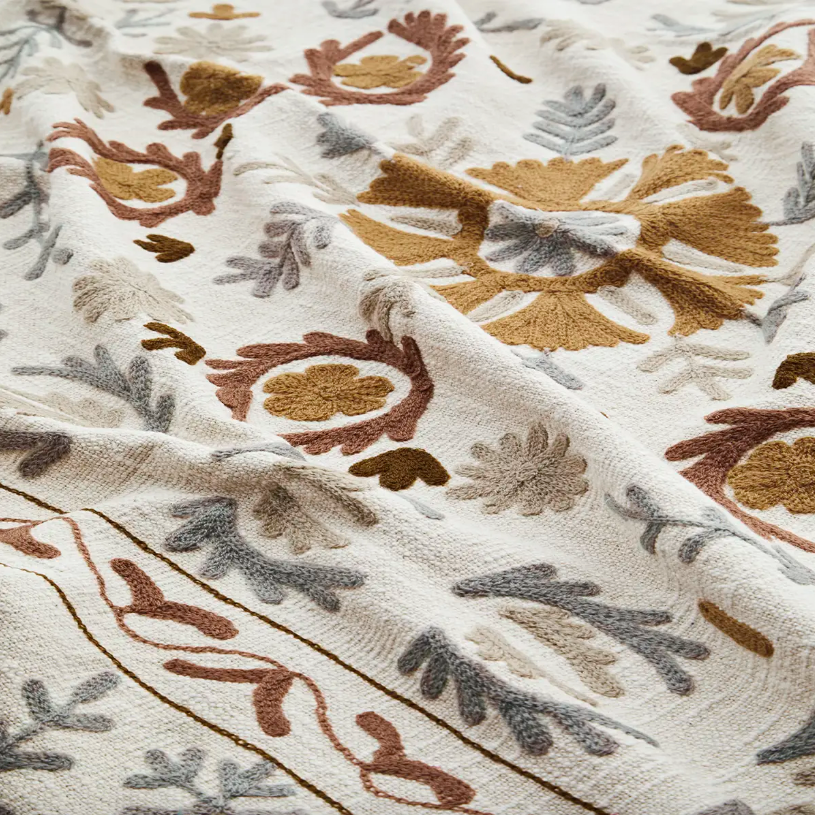 Sani Embroidered Cotton Throw